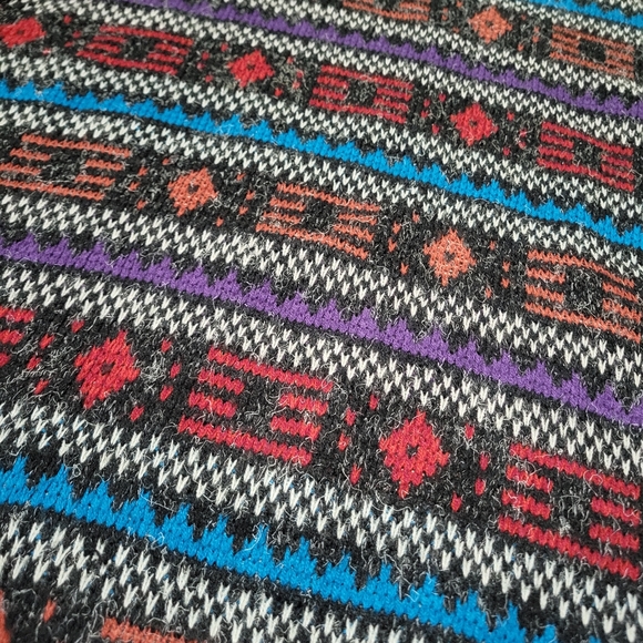 Vintage Mcgregor Knit Sweater Colorful Pattern 80s XL Aztec Abstract Grandpa - Picture 2 of 4